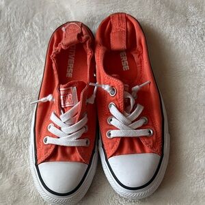 Converse Kids Low-Top Canvas Sneakers in Orange and White